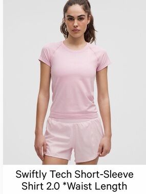 Lululemon Swiftly Tech Short-Sleeve Shirt 2.0 - Women's Dilute Wash Mellow Rose